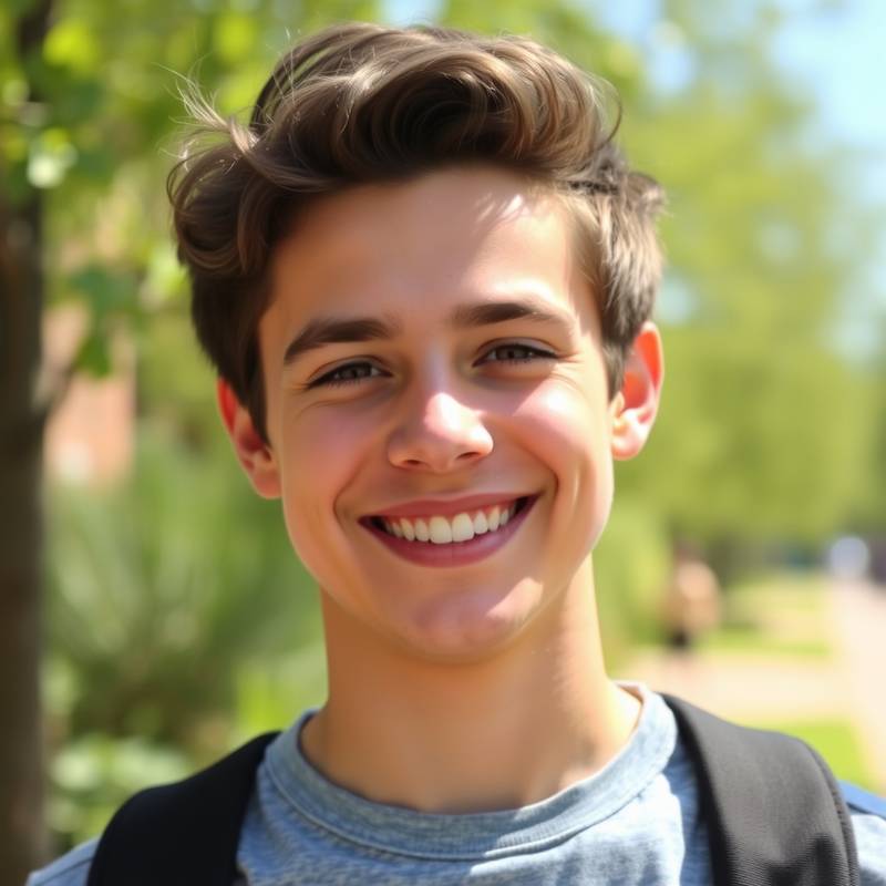 Billede af Thomas, en tilfreds elev
